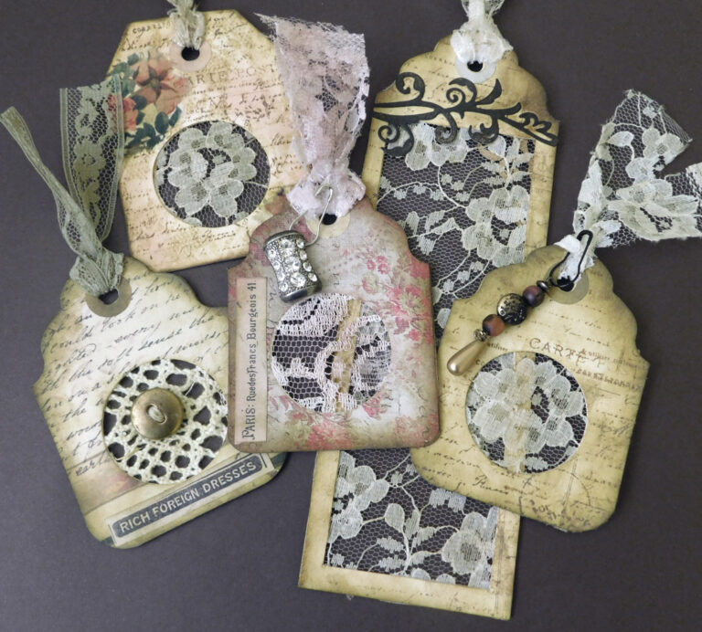 Read more about the article Lace Treasures – Scrapbusting – Tag Ephemera Project