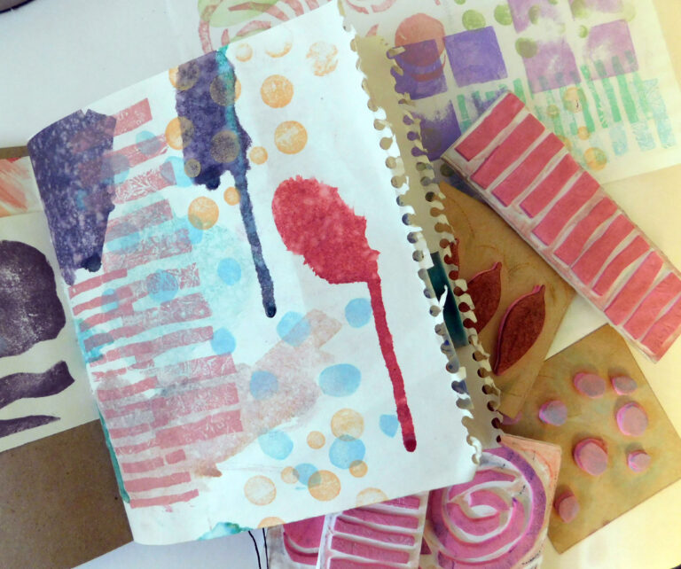 Read more about the article Junk Journal Play – Recycled – Handmade Stamps